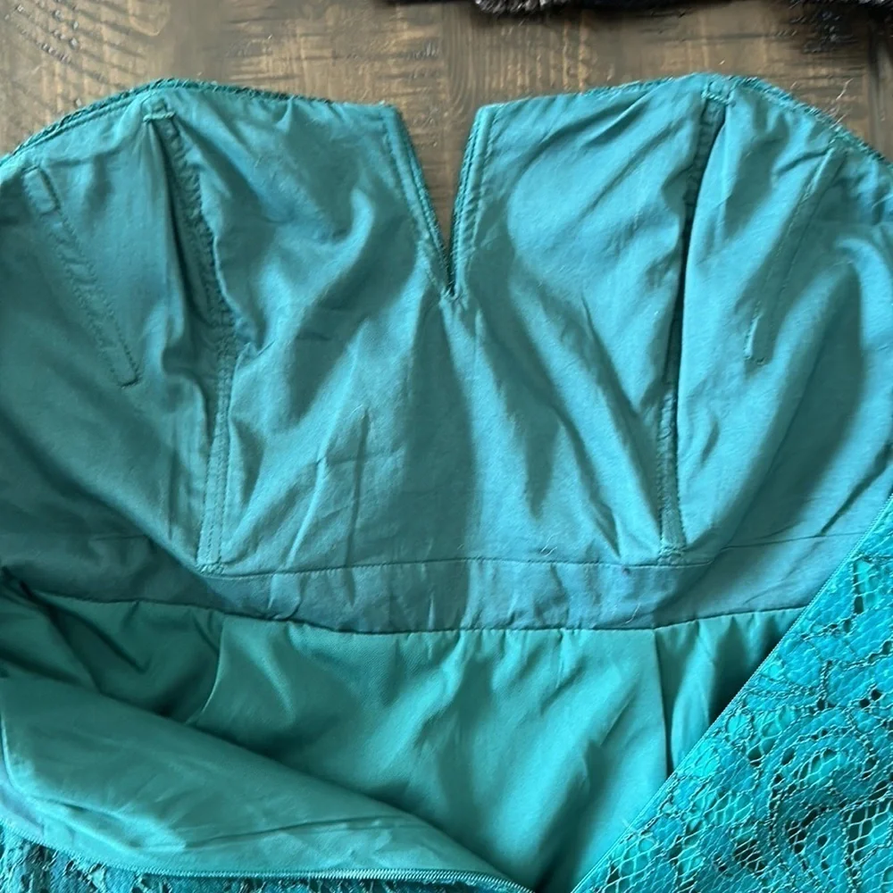 NEW J. Crew Cathleen Dress Green Leavers Lace Size 2 Strapless Prom Bridesmaid